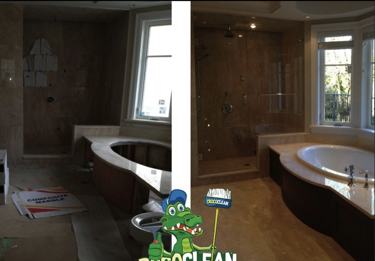 Luxury bathroom before and after